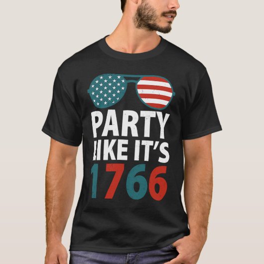 Fourth Of July Party Like It Is 1776 Independece D T-shirt (Voorkant)