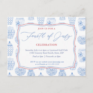 Fourth of July Party Non-Profit Fundraiser Event Briefkaart