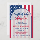 Fourth of July Party Patriottisch Rood Wit en Blau Kaart (Voorkant)