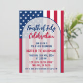 Fourth of July Party Patriottisch Rood Wit en Blau Kaart (Staand voorkant)