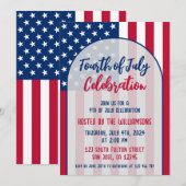 Fourth of July Party Patriottisch Rood Wit en Blau Kaart (Voorkant / Achterkant)