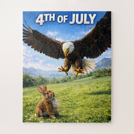 Fourth of July, patriotic eagle and bunny jigsaw p Legpuzzel (Verticaal)