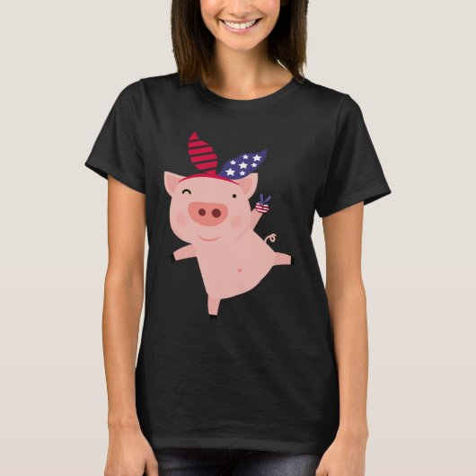 Fourth of July Pig T-shirt (Voorkant)