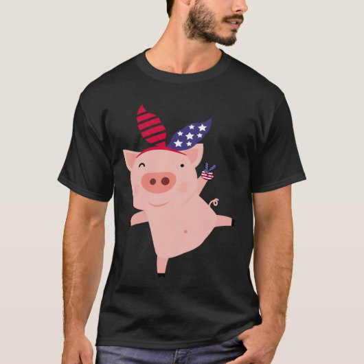Fourth of July Pig T-shirt (Voorkant)