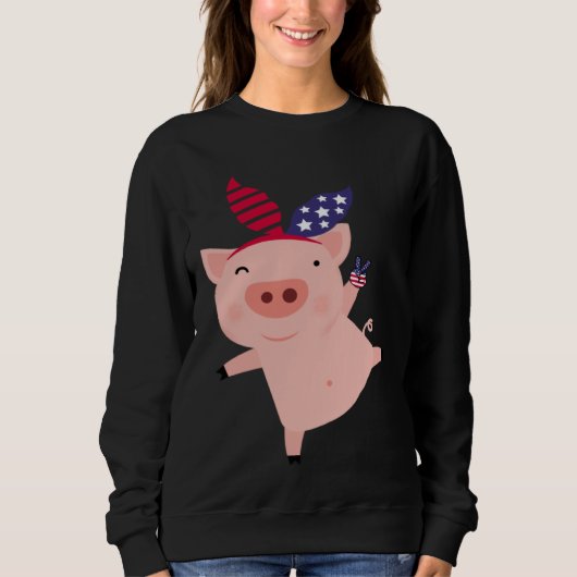 Fourth of July Pig Trui (Voorkant)