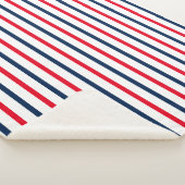 Fourth of July red white blue stripes patriotic Sherpa Deken (3/4)