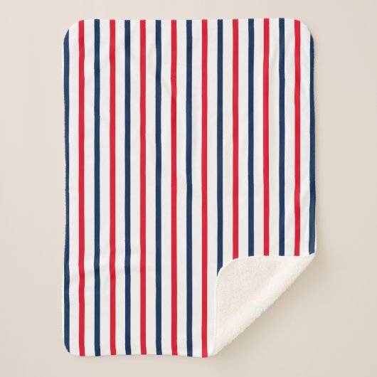 Fourth of July red white blue stripes patriotic Sherpa Deken (Voorkant)