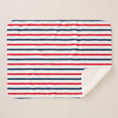 Fourth of July red white blue stripes patriotic Sherpa Deken (Voorkant (horizontaal))