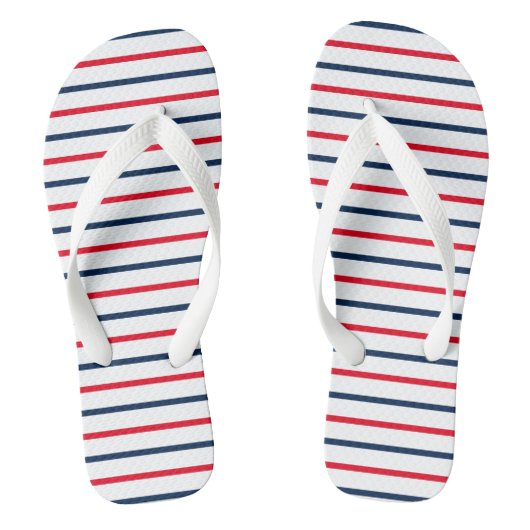 Fourth of July red white blue stripes patriotic Teenslippers (Voetbed)