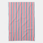 Fourth of July red white blue stripes patriotic Theedoek (Verticaal)