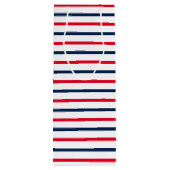 Fourth of July red white blue stripes patriotic Wijn Cadeautas (Achterkant)