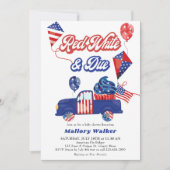 Fourth of July Red White & Due Baby Shower Kaart (Voorkant)