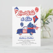 Fourth of July Red White & Due Baby Shower Kaart (Staand voorkant)