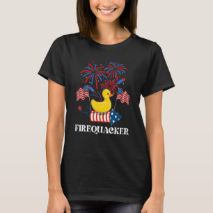 Fourth Of July Usa Patriotic Firecracker Rubber Du T-shirt