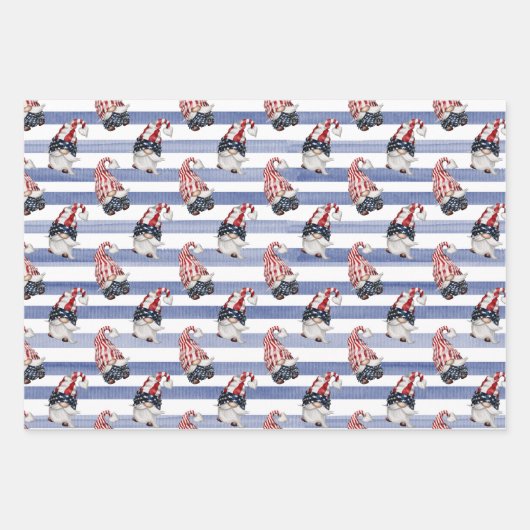 Fourth Of July Wrapping Paper Flat Sheet Set of 3 (Voorkant)