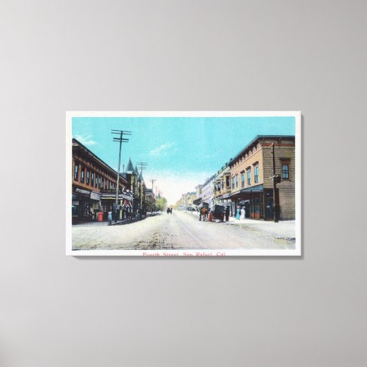 Fourth Street ViewSan Rafael, CA Canvas Afdruk (Voorkant)