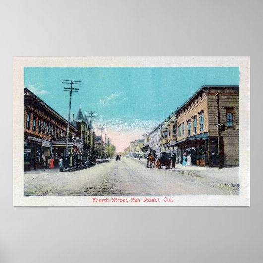 Fourth Street ViewSan Rafael, CA Poster (Voorkant)