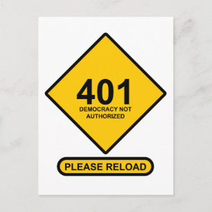 Fout 401: Democratie niet toegestaan Briefkaart