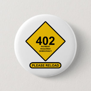 Fout 402: Betaling vereist democratie Ronde Button 5,7 Cm