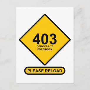 Fout 403: Democratie verboden Briefkaart