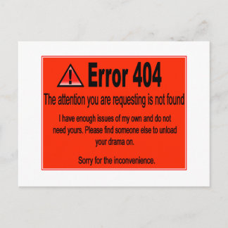 Fout 404 briefkaart