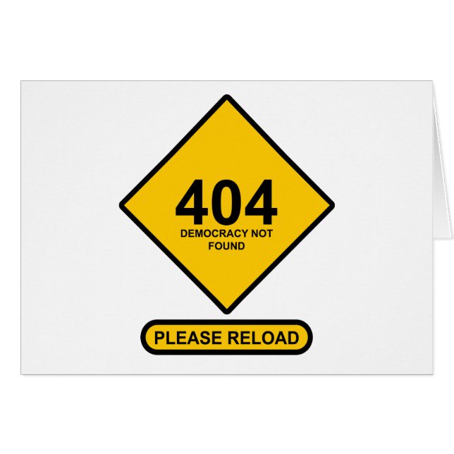 Fout 404: Democratie niet gevonden (Voorkant Horizontaal)