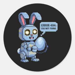 Fout 404 Ei Niet Gevonden Grappige Robotische Paas Ronde Sticker