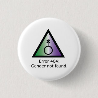 Fout 404 Genderqueer Ronde Button 3,2 Cm