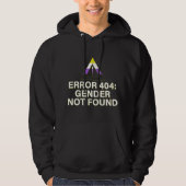 Fout 404 Geslacht Niet Gevonden Agender Niet Binai Hoodie (Voorkant)
