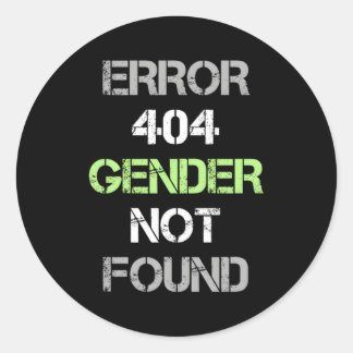 Fout 404 Geslacht niet gevonden Agender Pride vlag Ronde Sticker