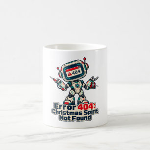 Fout 404 Kerst Spirit Robot Humor Koffiemok