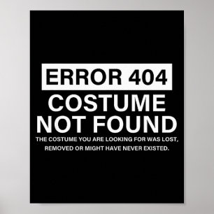 Fout 404 Kostuum Niet Gevonden Grappige Kerst Uitd Poster