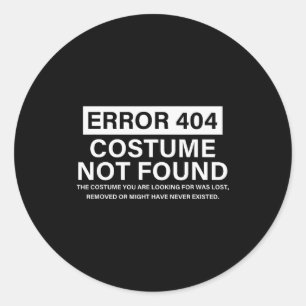 Fout 404 Kostuum Niet Gevonden Grappige Kerstmis U Ronde Sticker