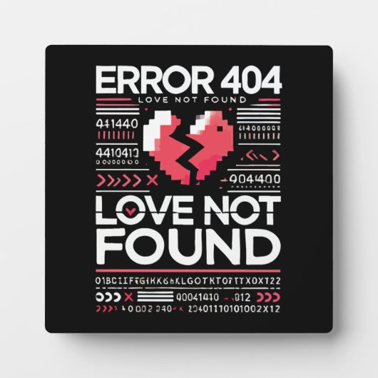 Fout 404 Liefde niet gevonden, grappige anti-Valen Fotoplaat (Voorkant)