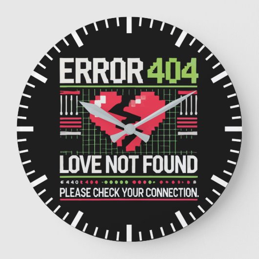 Fout 404 Liefde niet gevonden, grappige anti-Valen Grote Klok (Voorkant)