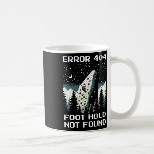 Fout 404 – Ontbrekend Klim Pixel Ontwerp Koffiemok (Rechts)
