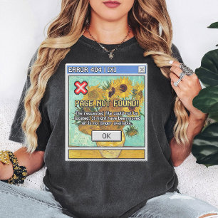 Fout 404 Van Gogh Zonnebloemen Glitch Art T-shirt