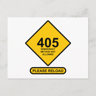 Fout 405: Methode voor democratie is niet toegesta Briefkaart