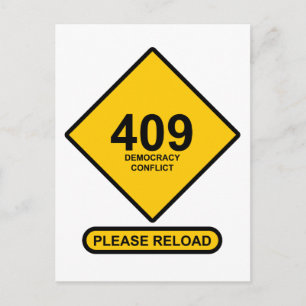 Fout 409: Democratieconflict Briefkaart