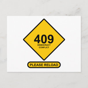 Fout 409: Democratieconflict Briefkaart