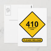Fout 410: Democracy Gone Briefkaart (Voorkant / Achterkant)