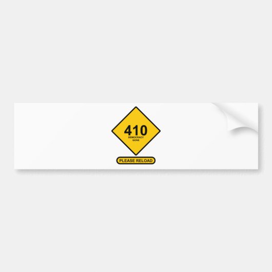 Fout 410: Democracy Gone Bumpersticker (Voorkant)