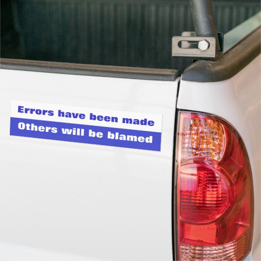 Fout Bumpersticker (Op Truck)