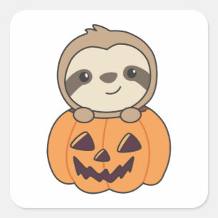 Fout in pompoen met snotjes naar Halloween Vierkante Sticker