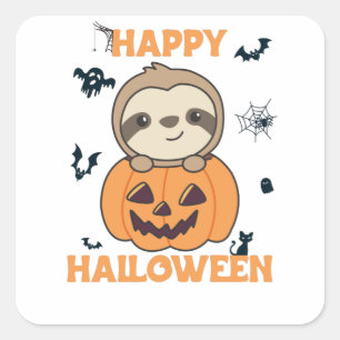 Fout in pompoen met snotjes naar Halloween Vierkante Sticker