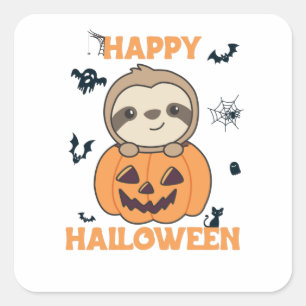 Fout in pompoen met snotjes naar Halloween Vierkante Sticker