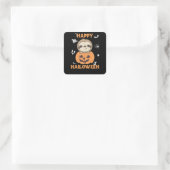 Fout in pompoen met snotjes naar Halloween Vierkante Sticker (Tas)