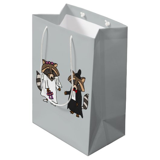 Fout Zakje Bruid en Bruidegom Wasbeer Cadeau (Achterkant Gekanteld)