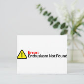 Foutbericht - enthousiasme niet gevonden briefkaart (Staand voorkant)