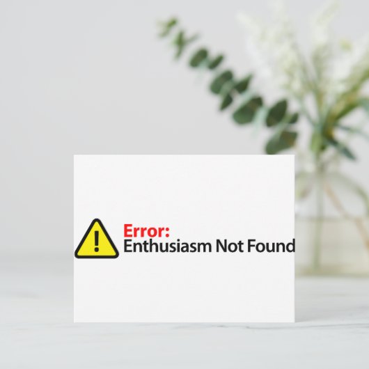 Foutbericht - enthousiasme niet gevonden briefkaart (Staand voorkant)